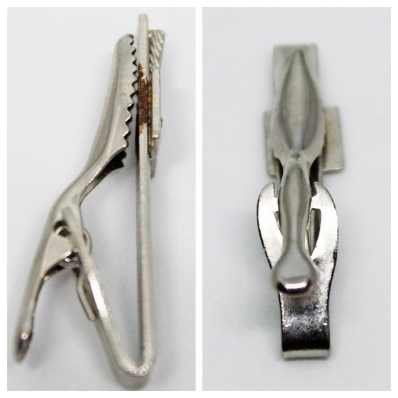 Vintage Square Crystal Stone Rectangle Tie Clip | Father's Day Gift | Groomsmen - Picture 6 of 8